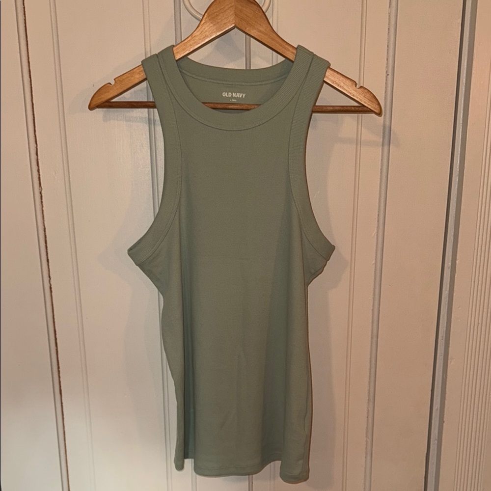 Old Navy Fitted Green Tank Top